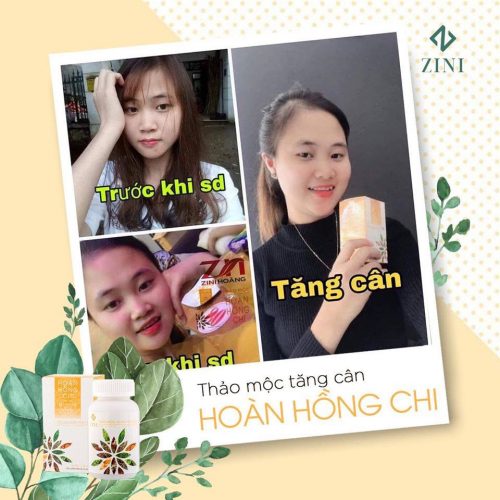 Trước và sau khi sử dụng tăng cân hoàn hồng chi