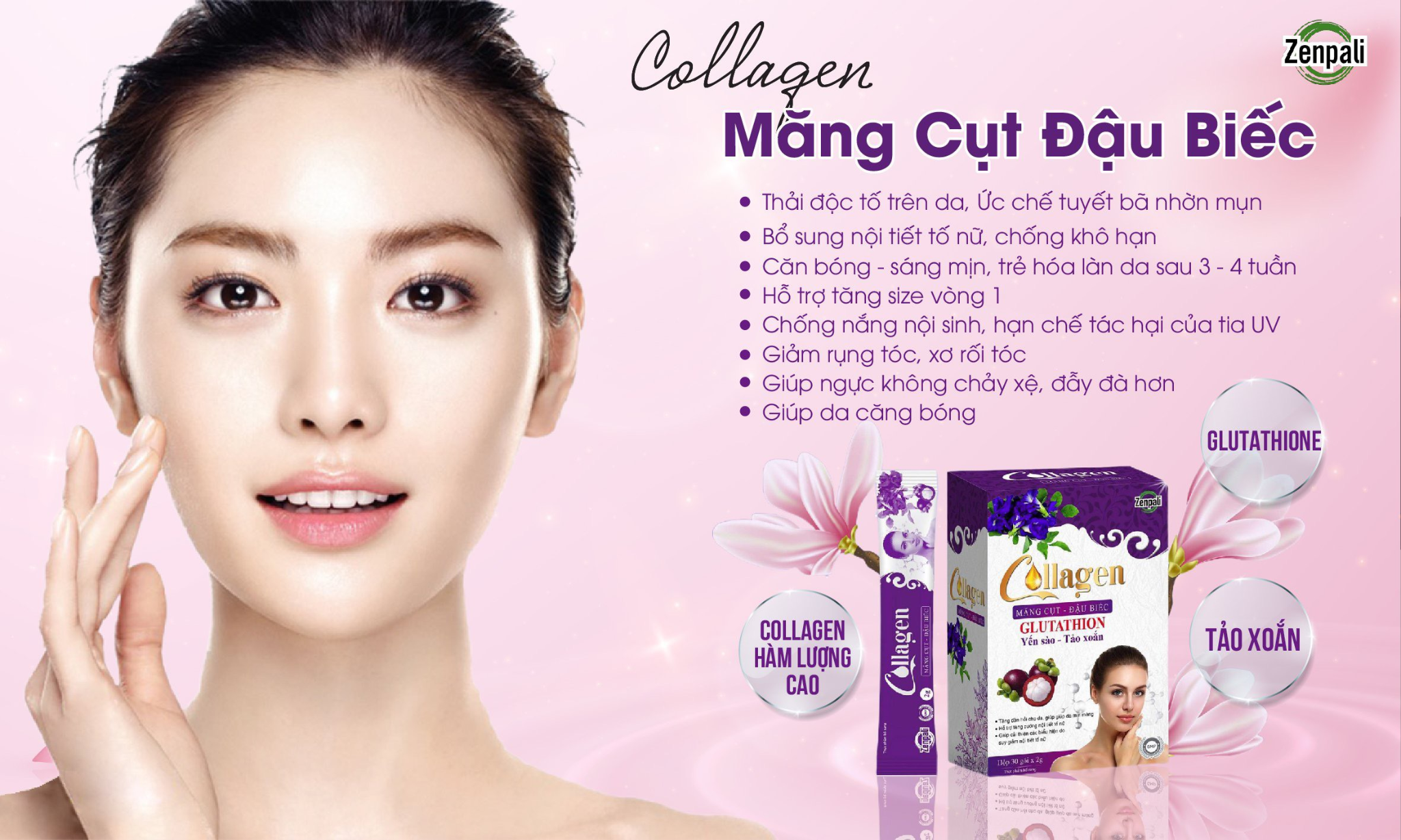 công dụng Collagen Măng Cụt Đậu Biếc