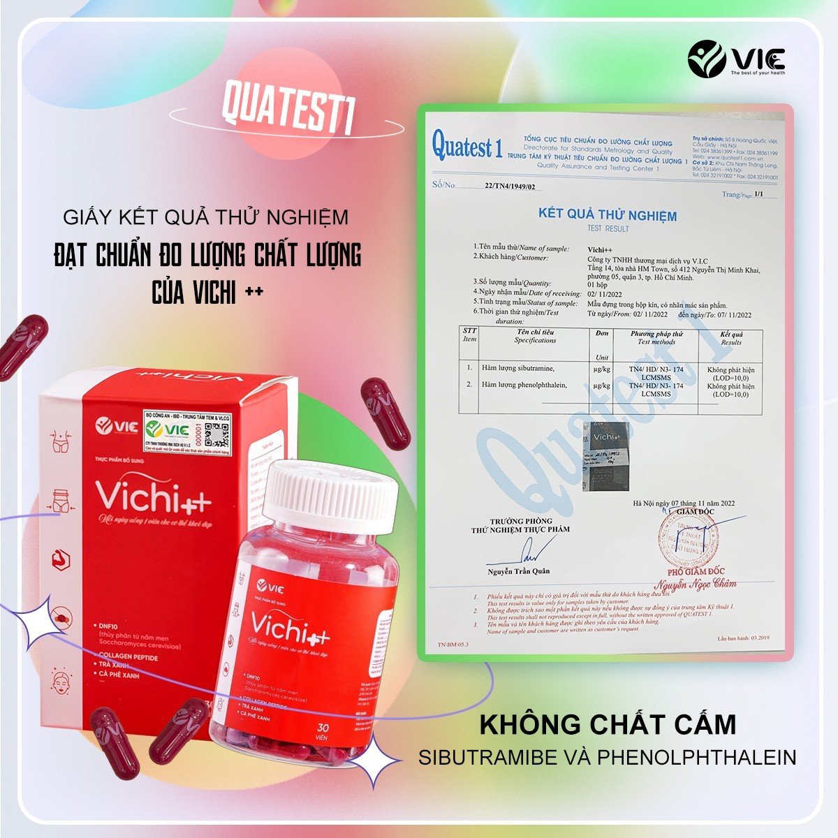 Giấy chứng nhận an toàn của giảm cân vichi