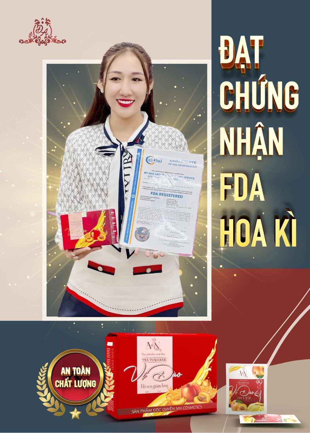Trà Thảo Dược Vị Đào thuộc công ty của Huỳnh Như