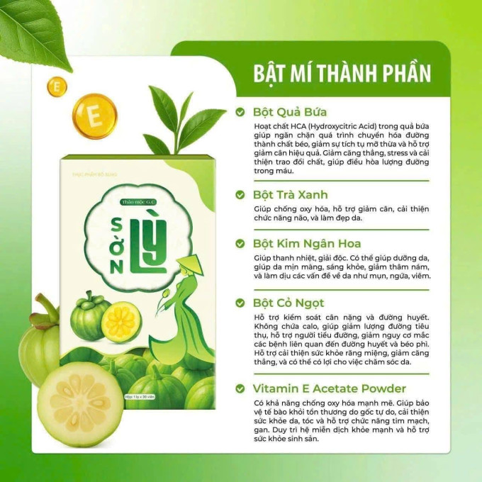 Thành phần Sờn Lỳ Body Plus