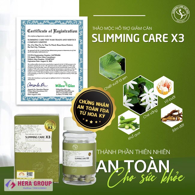 Thành phần Viên thảo mộc giảm cân Slimming Care X3