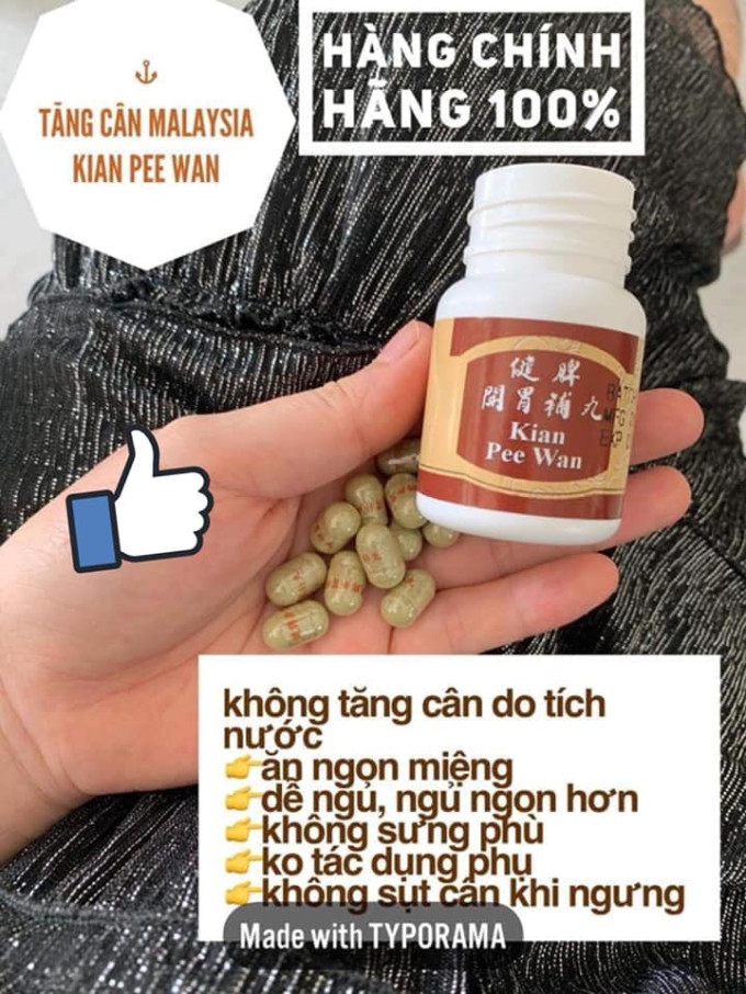 Công dụng Tăng Cân Kian Pee Wan