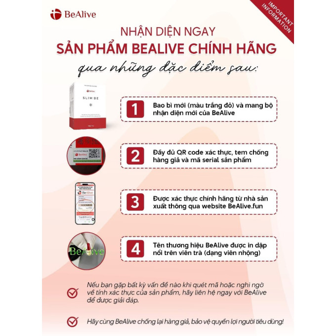 Nhận diện sản phẩm slim be thật giả