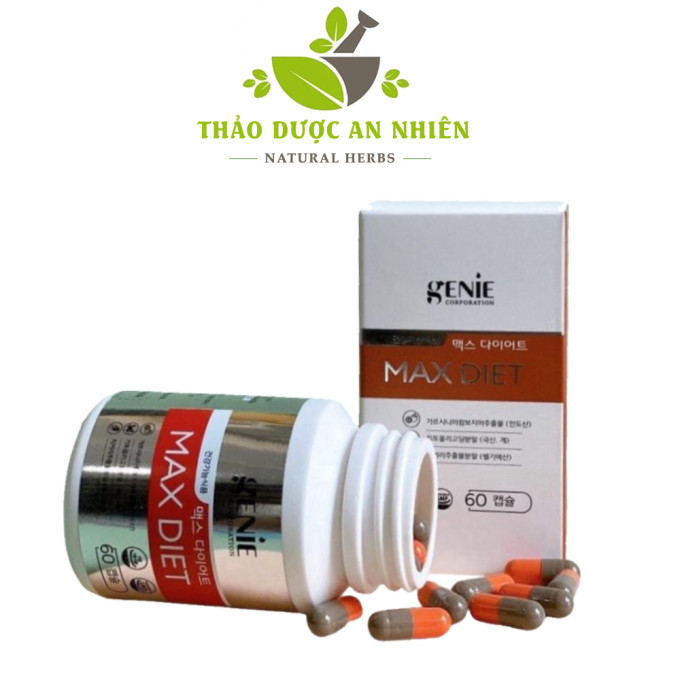 Giảm Cân Max Diet Genie Hàn Quốc (Hộp 1 lọ x 60 viên)| Dành cho cơ địa khó sờn lỳ