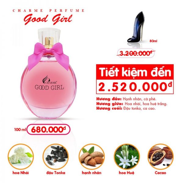 Tầng Hương Nước Hoa Charme Good Girl 100ml