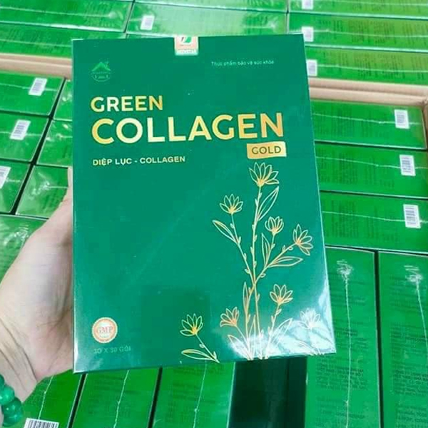 Diệp Lục Green Collagen Gold – Hộp 30 Gói – Hàng Chính Hãng