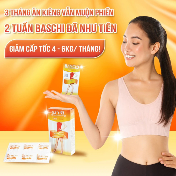 Baschi Cam Giảm Cân 30 Viên - Hàng Chính Hãng, Giảm Nhanh 5-7kg Sau 1 Liệu Trình