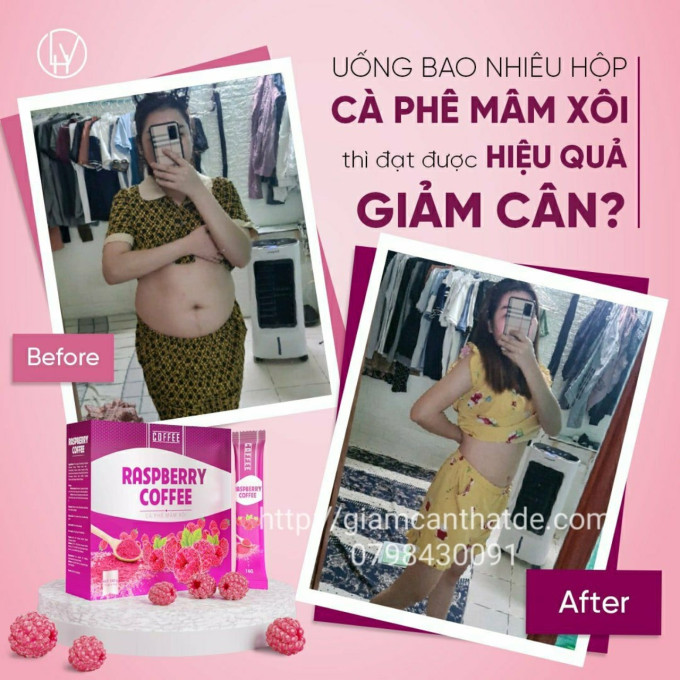 Cà Phê Mâm Xôi Giảm Cân Raspberry Coffee – Hộp 15 Gói – Hàng Chính Hãng