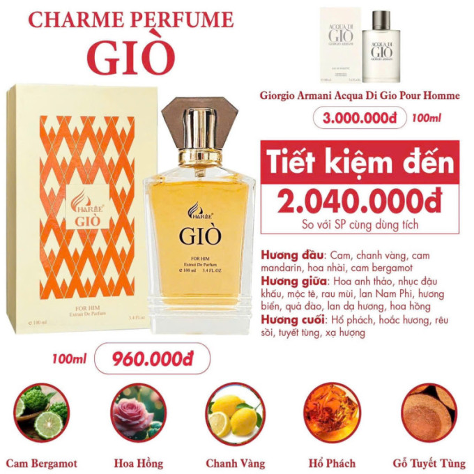 Charme Giò được nhiều khách hàng đánh giá cao nhờ mùi hương dễ sử dụng