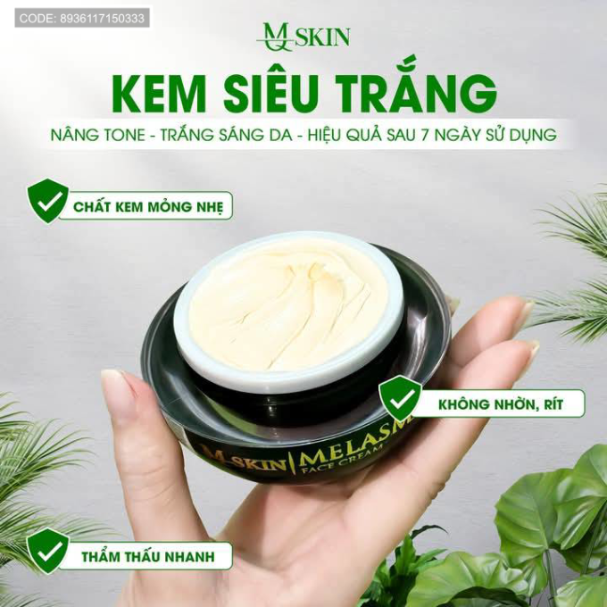 Công dụng của Kem Face Siêu Trắng Da MQ Skin