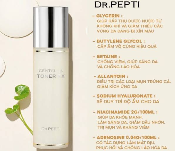 Thành phần nổi bật của Toner Dr.Pepti